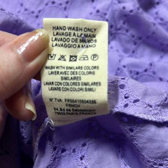 Frnch Paris Eyelet Blouse Purple - Picture 6 of 6